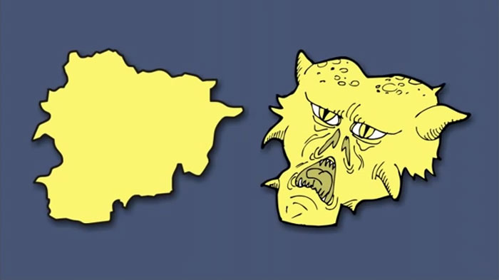 Ինչ-որ մեկը ձևափոխել է Եվրոպայի քարտեզը այնպես, որ կարծես երկրները «կենդանի» արարածներ լինեն