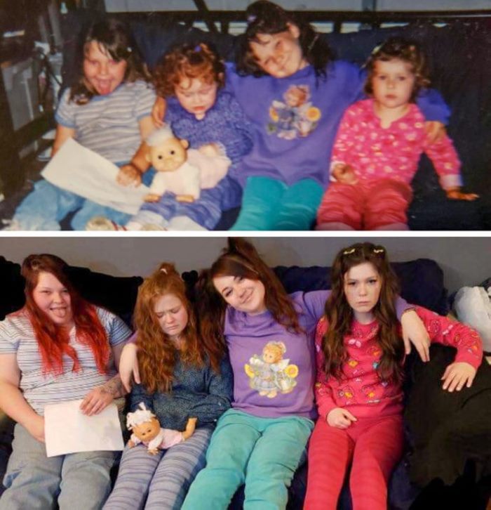 Ահա՛, թե ինչ է պատահում, երբ մարդիկ փորձում են կրկնել մանկության տարիների լուսանկարը: 26 զվարճալի եւ գեղեցիկ լուսանկարներ։