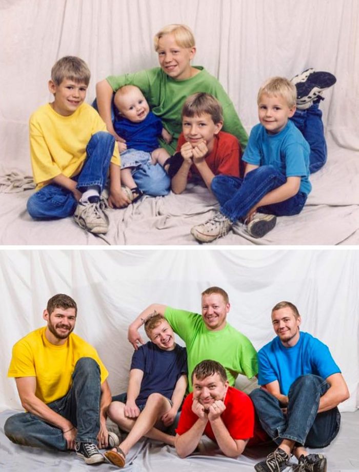 Ահա՛, թե ինչ է պատահում, երբ մարդիկ փորձում են կրկնել մանկության տարիների լուսանկարը: 26 զվարճալի եւ գեղեցիկ լուսանկարներ։