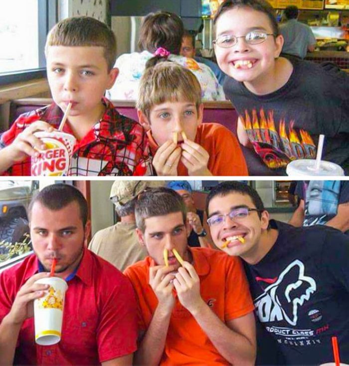 Ահա՛, թե ինչ է պատահում, երբ մարդիկ փորձում են կրկնել մանկության տարիների լուսանկարը: 26 զվարճալի եւ գեղեցիկ լուսանկարներ։