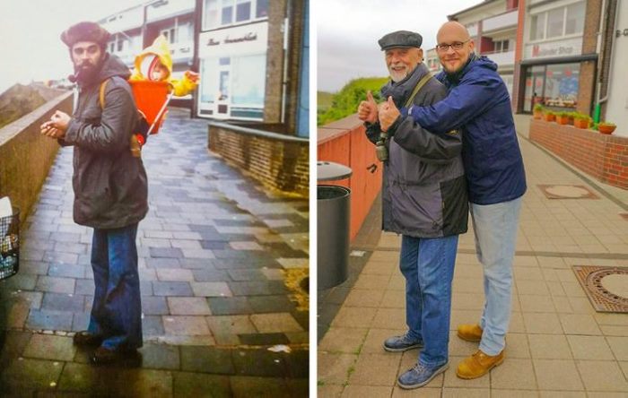 Ահա՛, թե ինչ է պատահում, երբ մարդիկ փորձում են կրկնել մանկության տարիների լուսանկարը: 26 զվարճալի եւ գեղեցիկ լուսանկարներ։