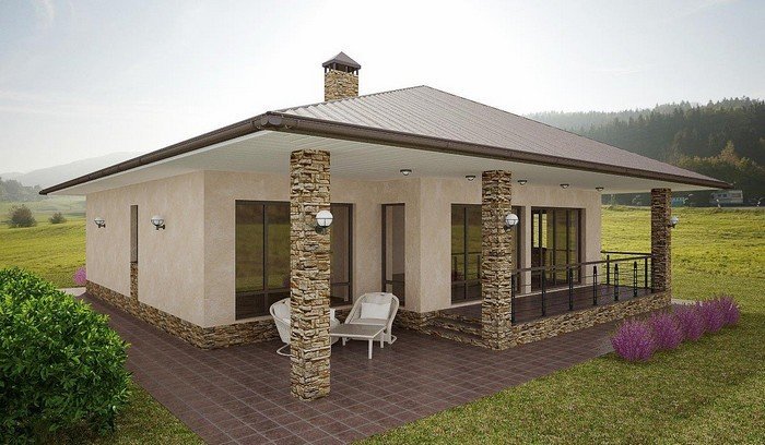 Մեկ հարկանի տների գեղեցիկ ֆասադներ. 51 գաղափարների լուսանկարներ