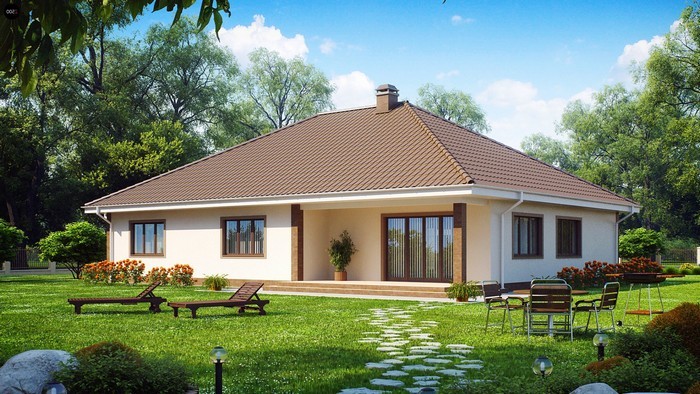 Մեկ հարկանի տների գեղեցիկ ֆասադներ. 51 գաղափարների լուսանկարներ