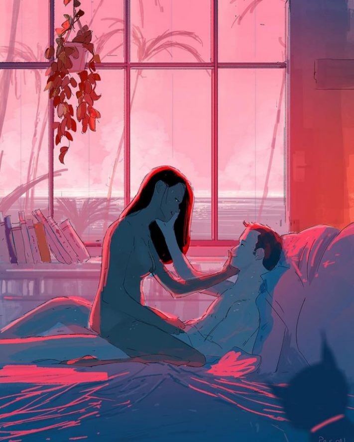 Ամերիկացի նկարչի 10 նկարներ այն մասին, թե ինչպես են սիրահարները պահում իրենց, երբ մենակ են մնում