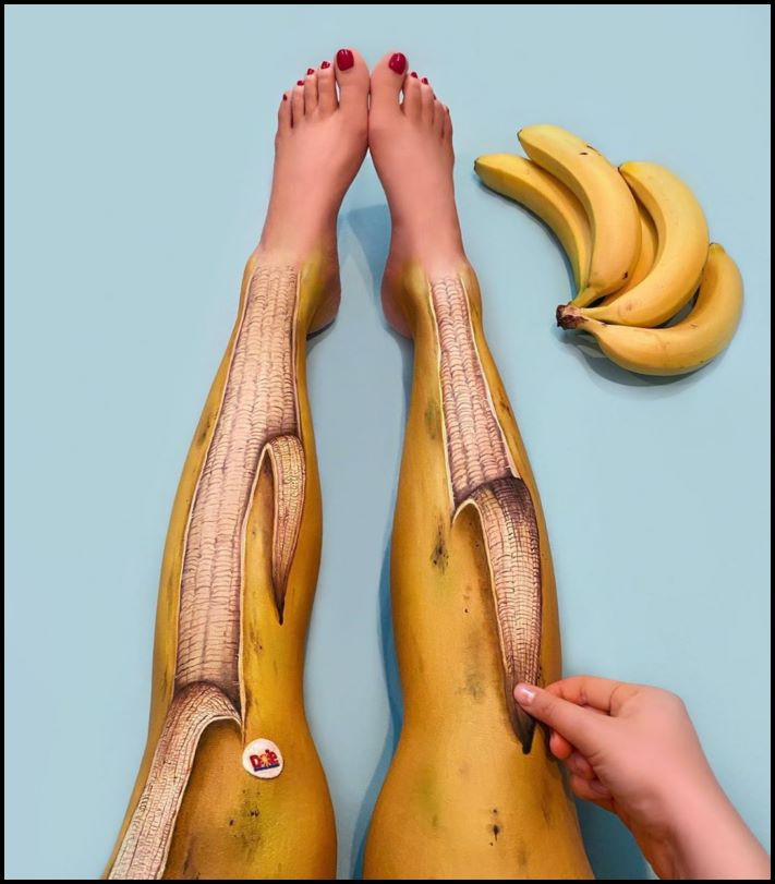 Դիմահարդարուհին ձեռքերի ու ոտքերի վրա պատրանքներ է ստեղծում: Այնքան իրատեսական է երևում, որ ակամայից փշաքաղվում ես