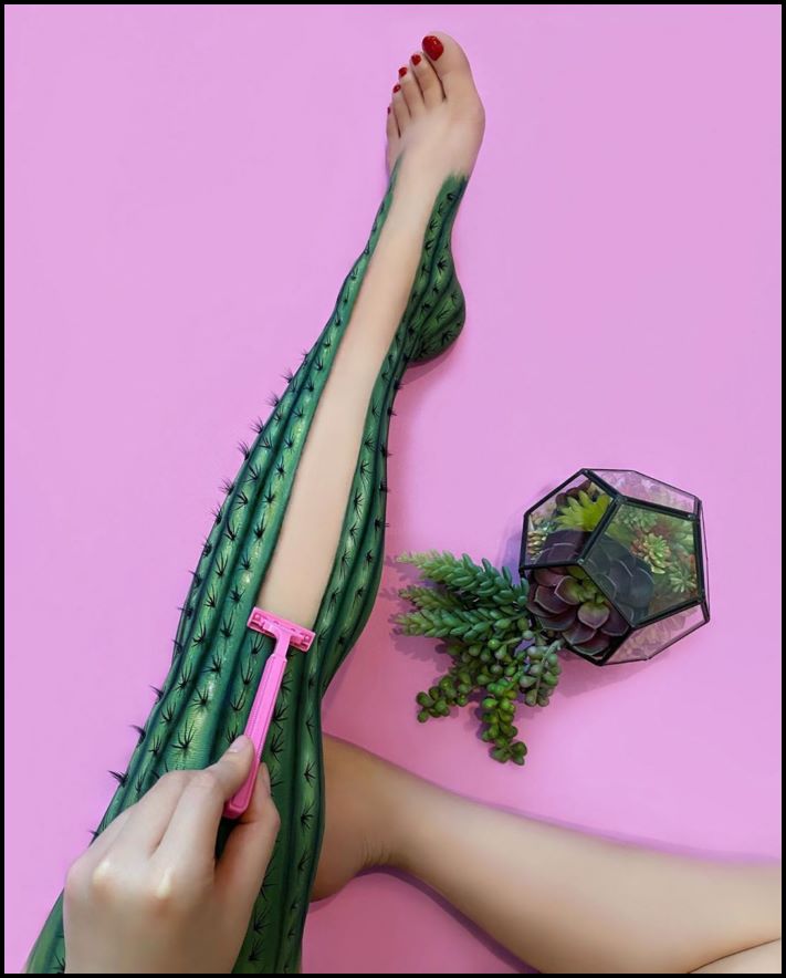 Դիմահարդարուհին ձեռքերի ու ոտքերի վրա պատրանքներ է ստեղծում: Այնքան իրատեսական է երևում, որ ակամայից փշաքաղվում ես