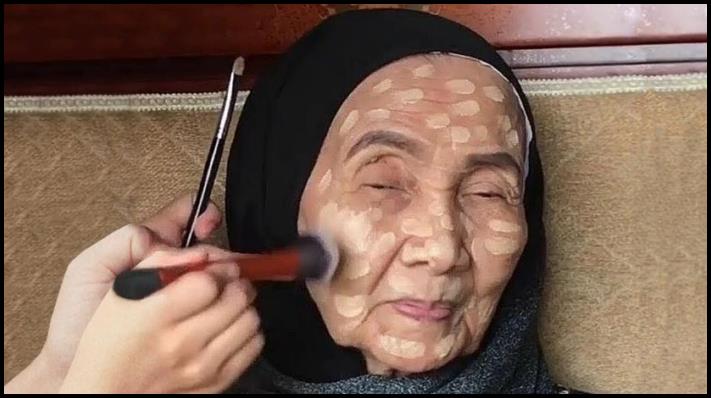 Ինչպես է 93-ամյա կնոջ փոխվեց դիմահարդարումից հետո