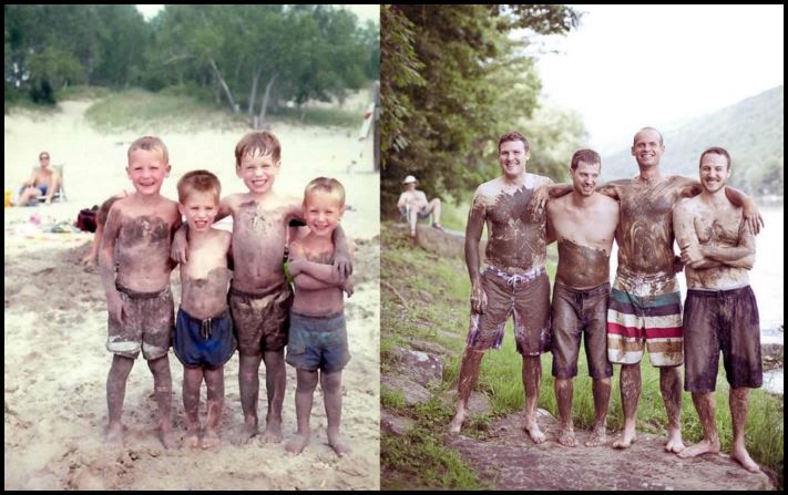 18 դեպք, երբ մարդիկ կրկնել են անցյալի իրենց նկարները նույն մարդկանց հետ նույն միջավայրում