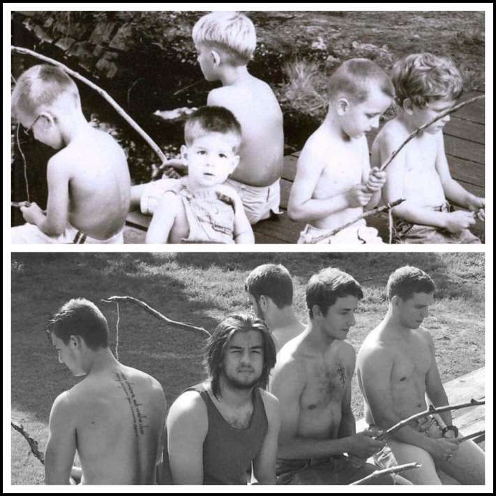 18 դեպք, երբ մարդիկ կրկնել են անցյալի իրենց նկարները նույն մարդկանց հետ նույն միջավայրում