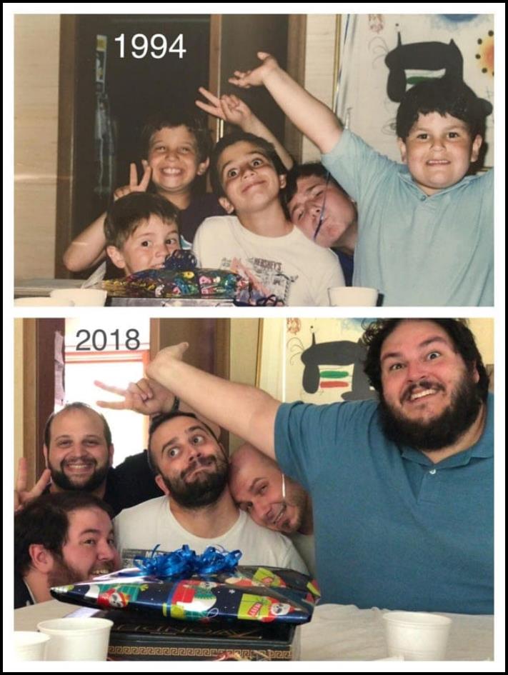 18 դեպք, երբ մարդիկ կրկնել են անցյալի իրենց նկարները նույն մարդկանց հետ նույն միջավայրում