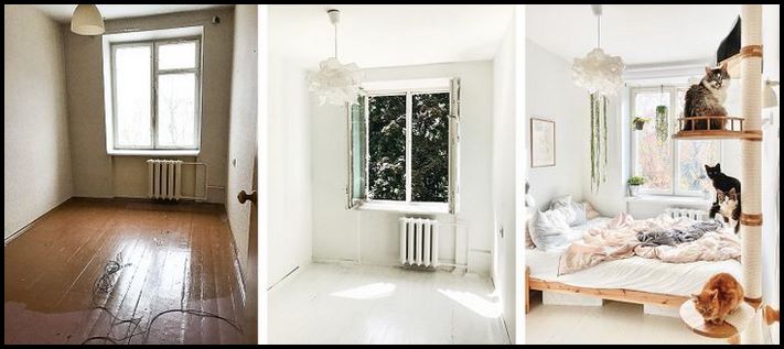 Աղջիկը վերանորոգում կատարեց հին բնակարանում։ Այժմ այն ​​հարմարավետ և ոճային տուն է