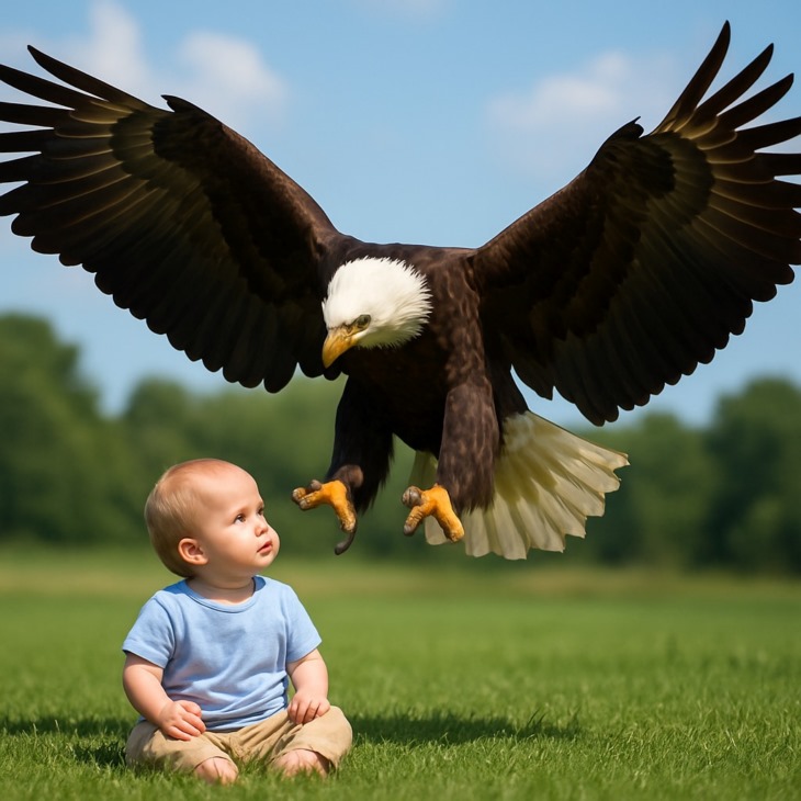🦅 Բոլորը շոկի մեջ էին, երբ արծիվը թռավ՝ իր փրկչի թոռանը թևերին վերցնելով