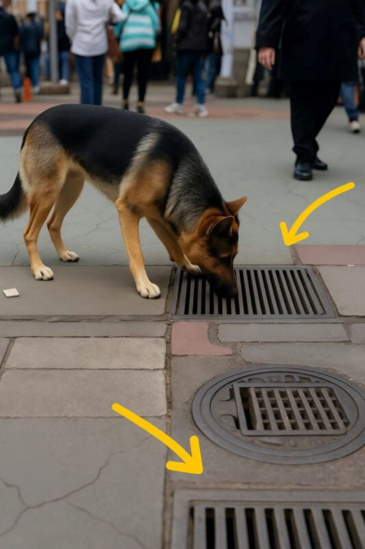 😱 🐾 😱 Գերմանական հովվաշունը հաչում էր փողոցի մեջտեղի մետաղական դիտահորի վրա. անցորդները ցնցված էին՝ տեսնելով, թե ինչ էր թաքնված ներսում