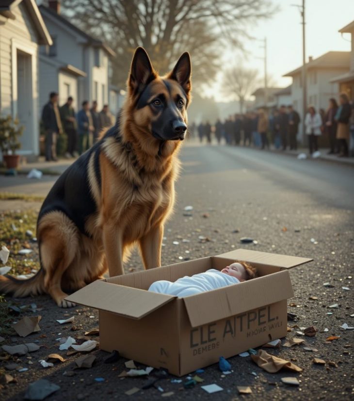 🐕 Գերմանական հովվաշունը պաշտպանել է փոթորկոտ ճանապարհի եզրին տուփի մեջ լքված փոքրիկին։ Իսկ թե ինչ եղավ հետո․․․