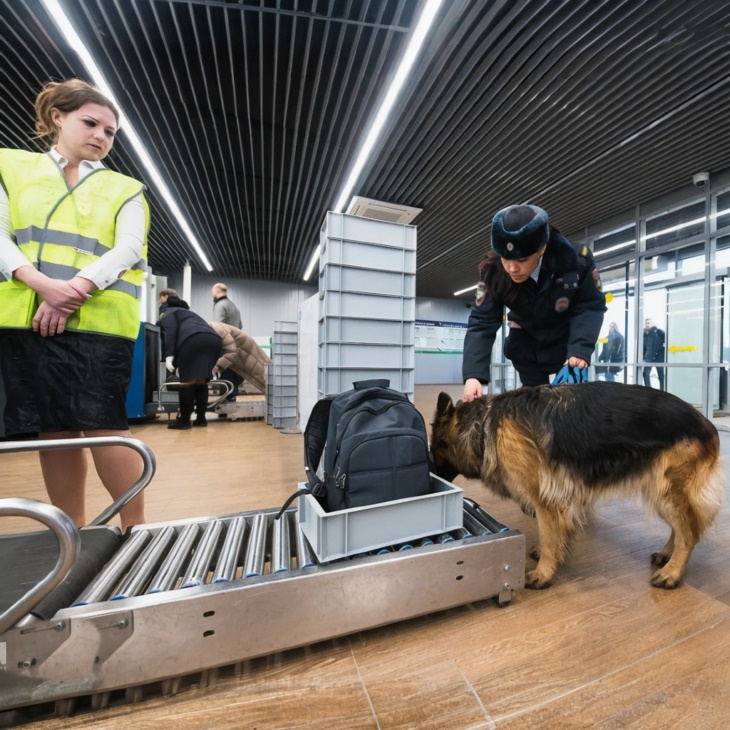 🐶 Ոստիկանության շունը, երբ օդանավակայանում տեսավ այդ պայուսակը, սկսեց կաղկանձել ու նայել սահմանապահին՝ ուշադրություն գրավելով։