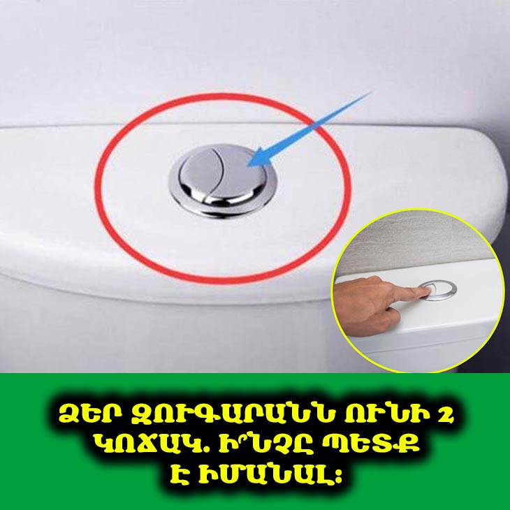 🚽 Երկու կոճակ զուգարանի վրա. Գիտեի՞ք, թե ինչու են դրանք այնտեղ։ Պարզվում է՝ դրանք ավելին են, քան պարզապես լվացումը։