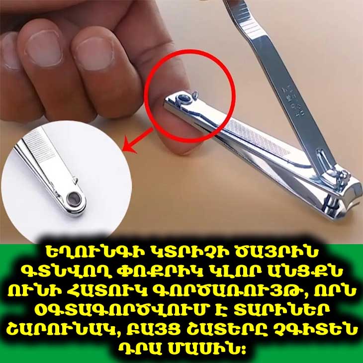 🤔 Մի՞թե դուք երբեք չեք մտածել, թե ինչի՞ համար է եղունգի կտրիչի այդ փոքրիկ անցքը։ Պատասխանը կզարմացնի ձեզ։ 🤯