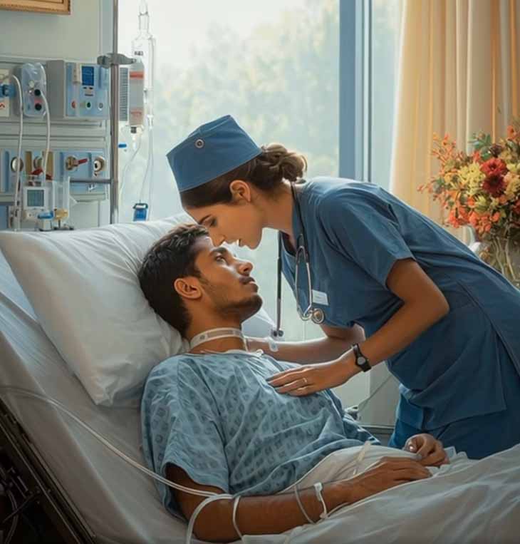 Բուժքույրը համարձակվեց համբուրել կոմայի մեջ գտնվող միլիարդատիրոջը՝ համոզված լինելով, որ նա երբեք աչքերը չի բացի, բայց ապշեց, երբ նա հանկարծ քաշեց իրեն մոտ… 🤫