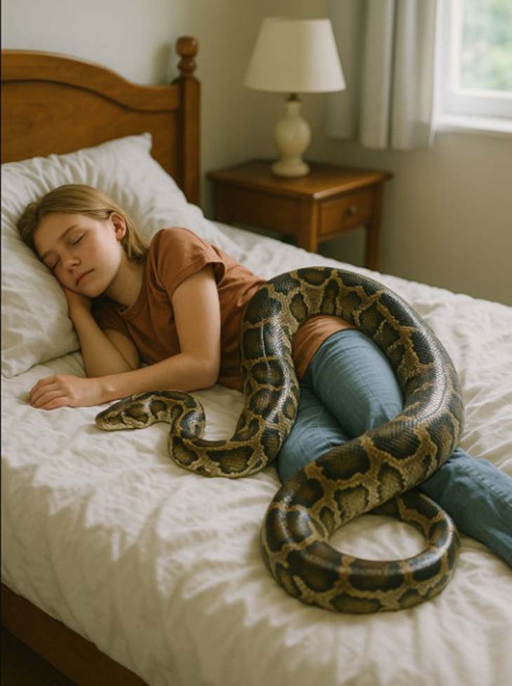 🐍👧 Միայն բժիշկը բացատրեց, թե ինչու էր հսկա պիթոնը քնում աղջկա կողքին և հրաժարվում ուտելուց 🤯