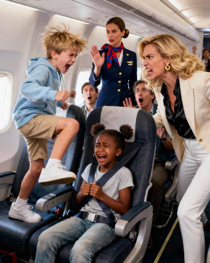 ✈️👩🏾‍🦱👩‍👦 Տղան անընդհատ հարվածում էր սևամորթ կնոջ նստատեղին։ Բորտուղեկցորդուհին նախազգուշացրեց, բայց մայրը սկսեց ռասիստական վիրավորանքներ տալ... և զղջումով լի ավարտը...