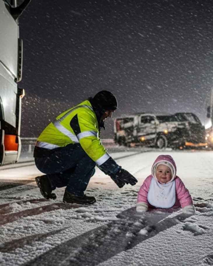 🥶 Ձյունածածկ մայրուղու վրա վարորդը կտրուկ արգելակեց սողացող երեխայից մեկ մետր հեռու։ 👶🏻 Փոքրիկի թևի փայլերն օգնեցին գտնել ջախջախված մեքենան ու սկսվեց մրցավազք ցրտի դեմ։ 🙏