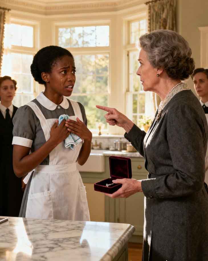 «Նա ընդամենը բարի սևամորթ սպասուհի էր, որին տնտեսուհին մեղադրեց գողության մեջ ու դուրս հանեց 💔։ Բայց ամեն ինչ փոխվեց, երբ միլիարդատերը ստուգեց թաքնված տեսախցիկը...» 🤫📹